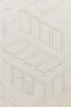 Load image into Gallery viewer, Elevator Drawing by Michael Brewster  Ink and Colored Pencil on Paper 41.5 x 30 inches 105.5 x 76.25 centimeters
